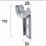 Supporto a cassonetto collo 25 senza cuscinetto
